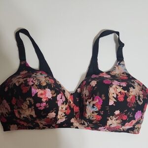 Torrid Floral Print Bra - Black and Pink